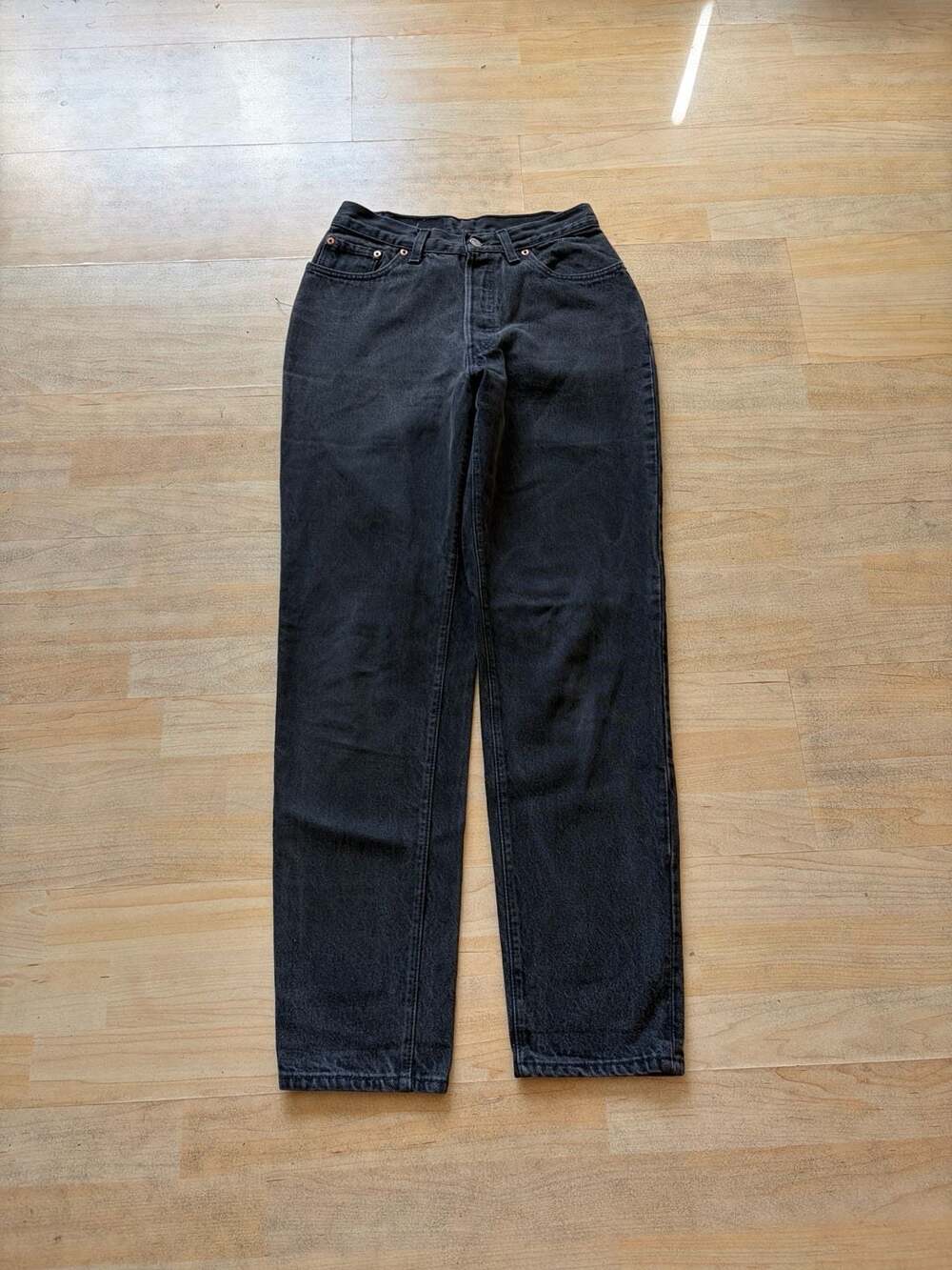 Levi's 501 made in USA Jeans Size 9 S Black Denim High Rise Straight